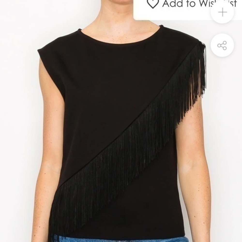 W5 | Anthropologie crossbody fringe blouse SIZE LARGE